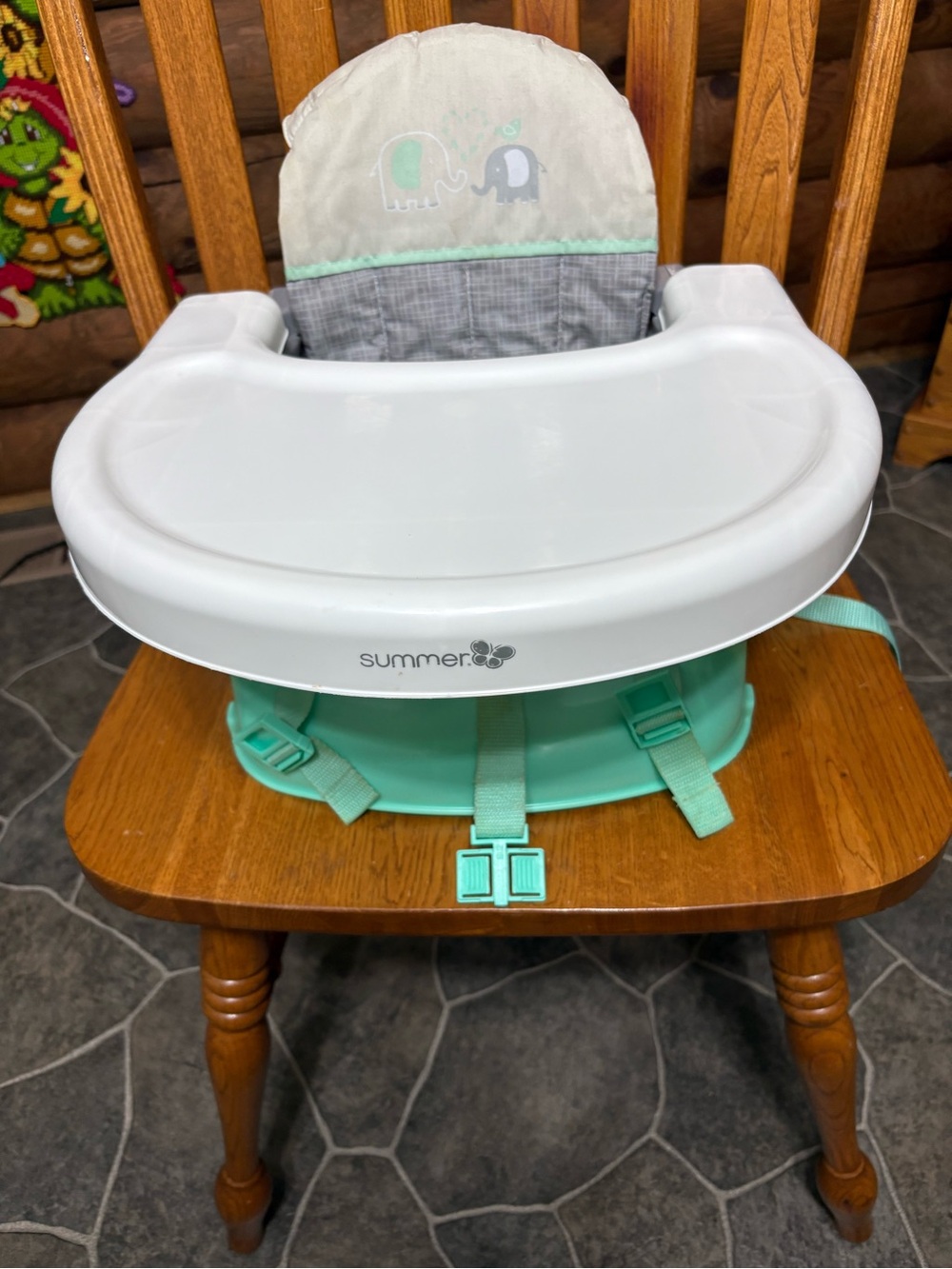 Infant Portable Booster Seat - Mint/White
